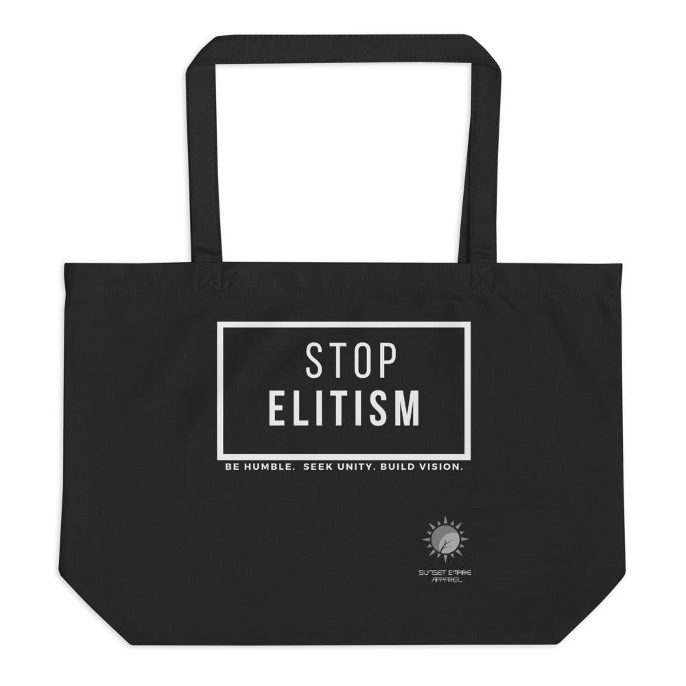 Stop Elitism Tote Bag In Black